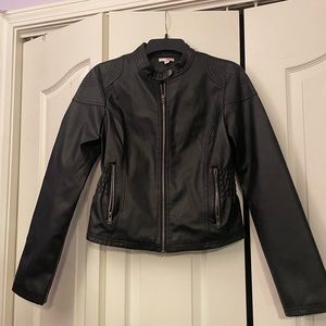 Women’s black leather jacket